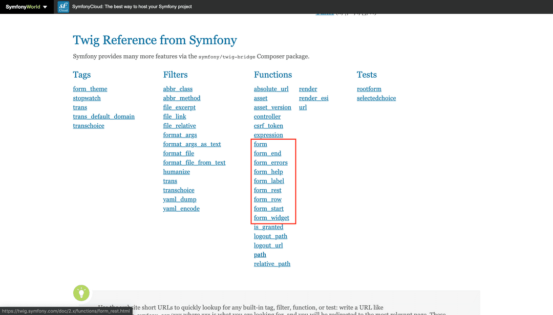 méthodes formulaire de symfony à voir dans twig